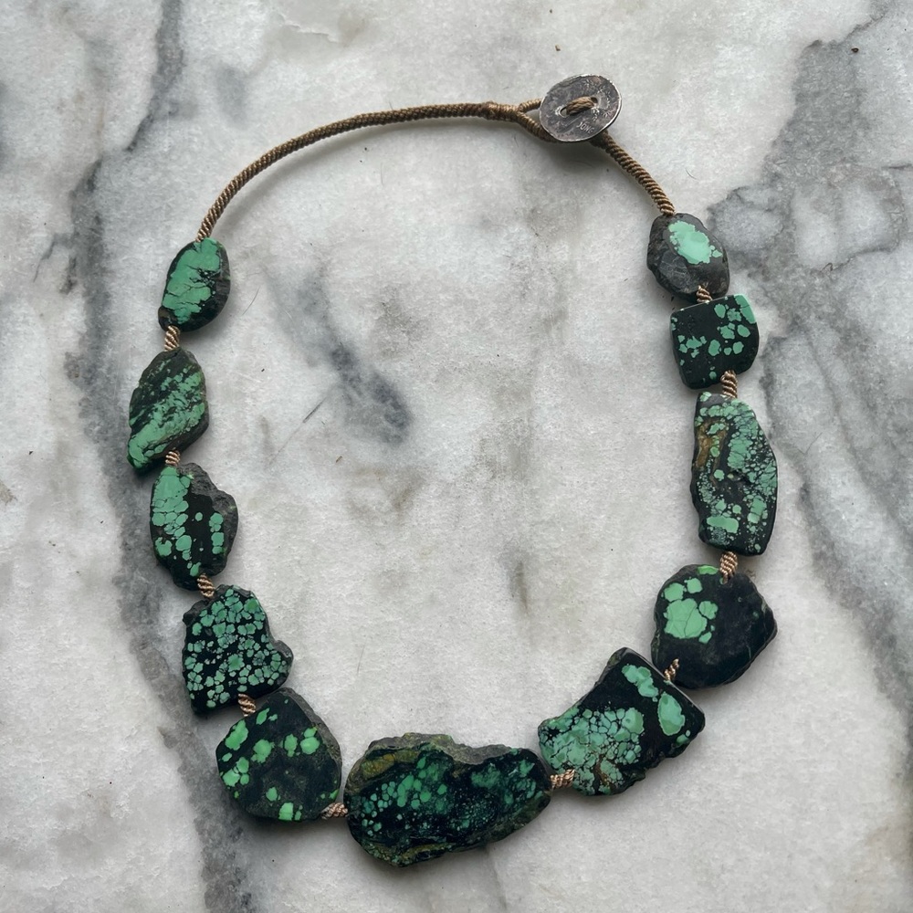 CGDESIGN Gorgeous turquoise hand woven necklace